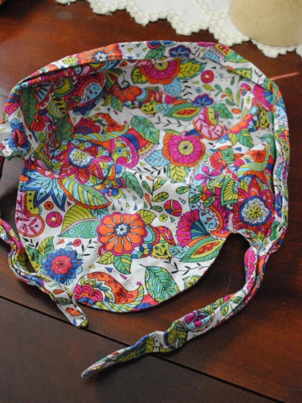 Handmade Multicolored Floral Surgery Medical Bouffant Scrub Hat